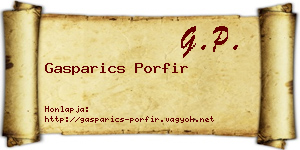 Gasparics Porfir névjegykártya